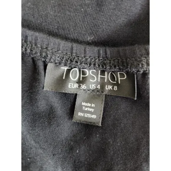 TopShop Black Lace Crochet Insert Sundress Size 4 - Picture 9 of 10